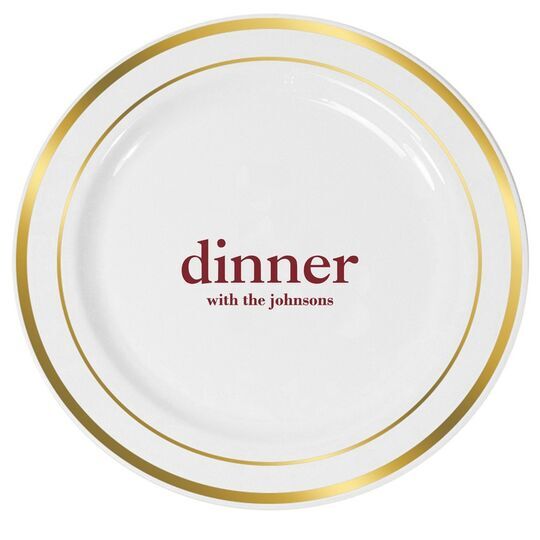 Big Word Dinner Premium Banded Plastic Plates